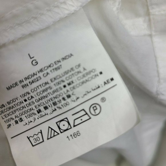 OLD NAVY White Embroidered Border Detail Sleeveless Top Womens Size L Large - Picture 6 of 6